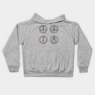 Owl House Glyphs (Dark on Light Background) Kids Hoodie